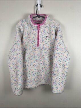 Vineyard Vines Girls' Confetti Fleece Pullover Sherpa Jacket Medium